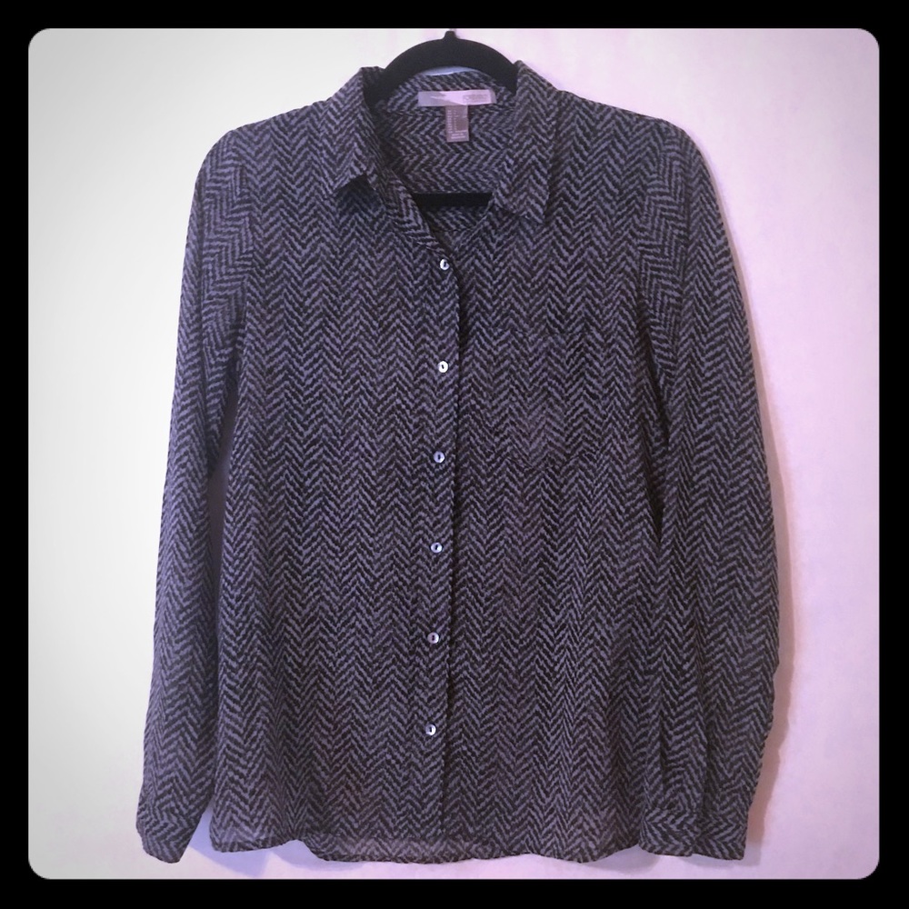 Forever 21 contemporary sheer button down …